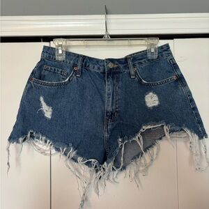Forever 21 Blue Distressed Jean Shorts